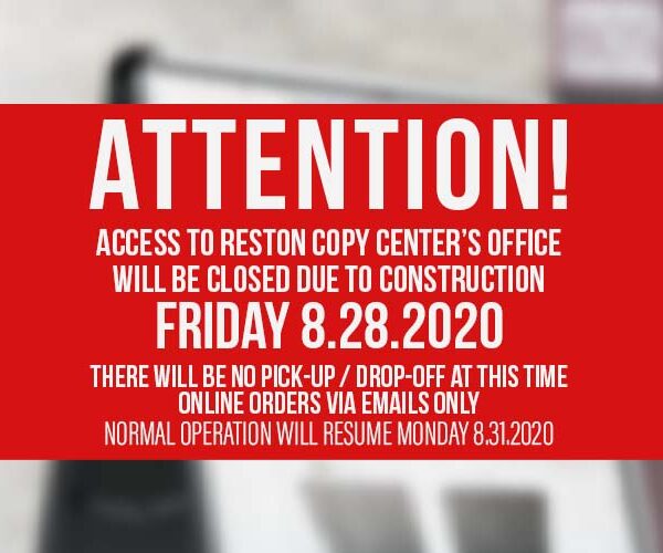 reston copy center closed friday 8 28